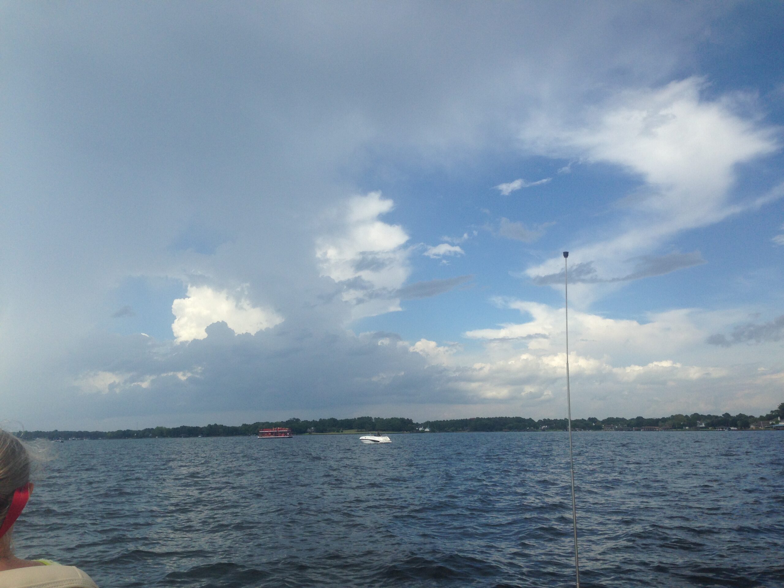 Boats on Lake Conroe, Texas on a summer afternoon
