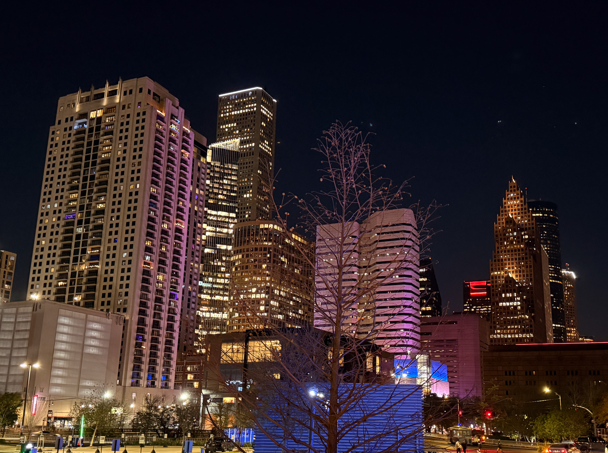 Houston skyline at night