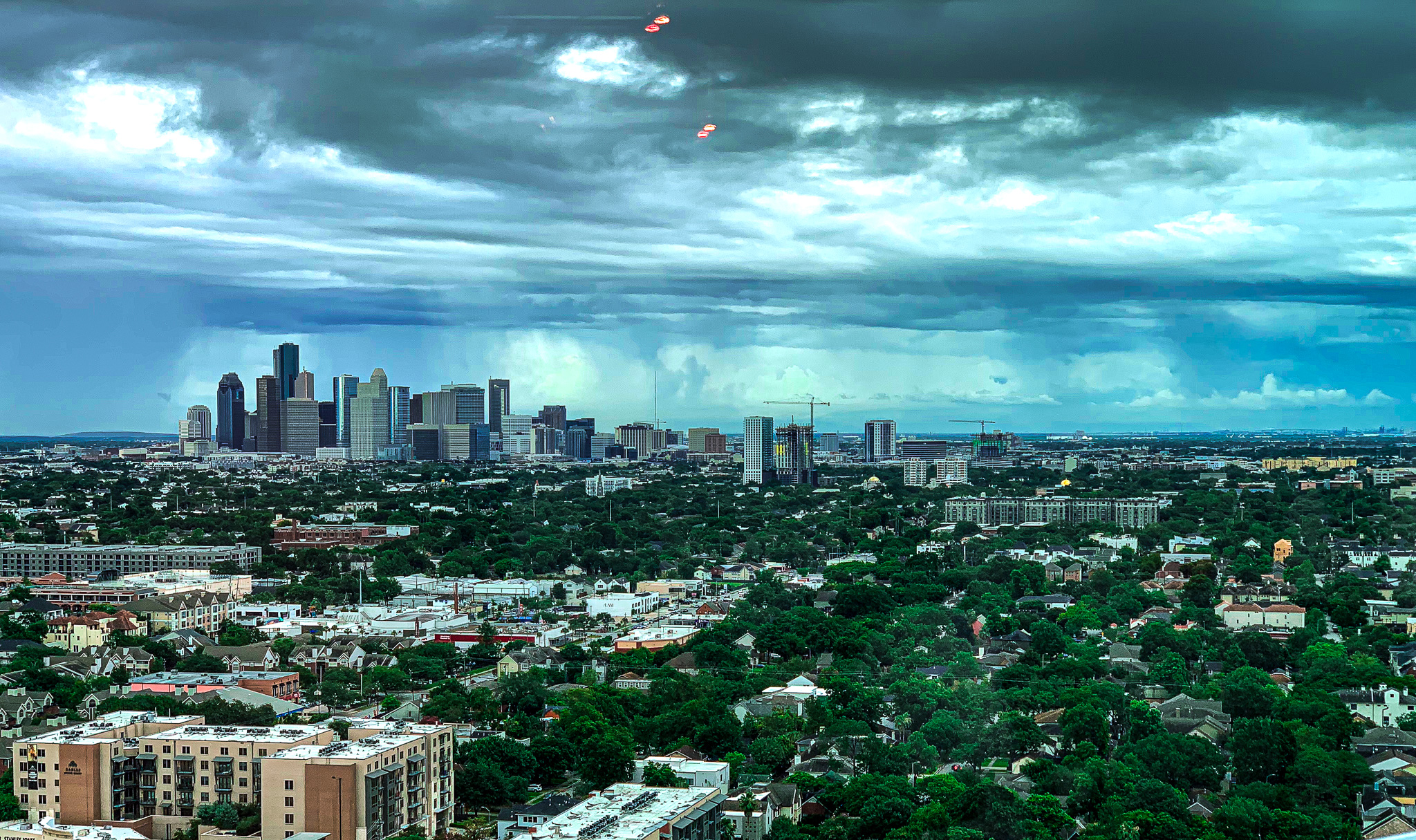 Houston skyline from the top of the Arabella