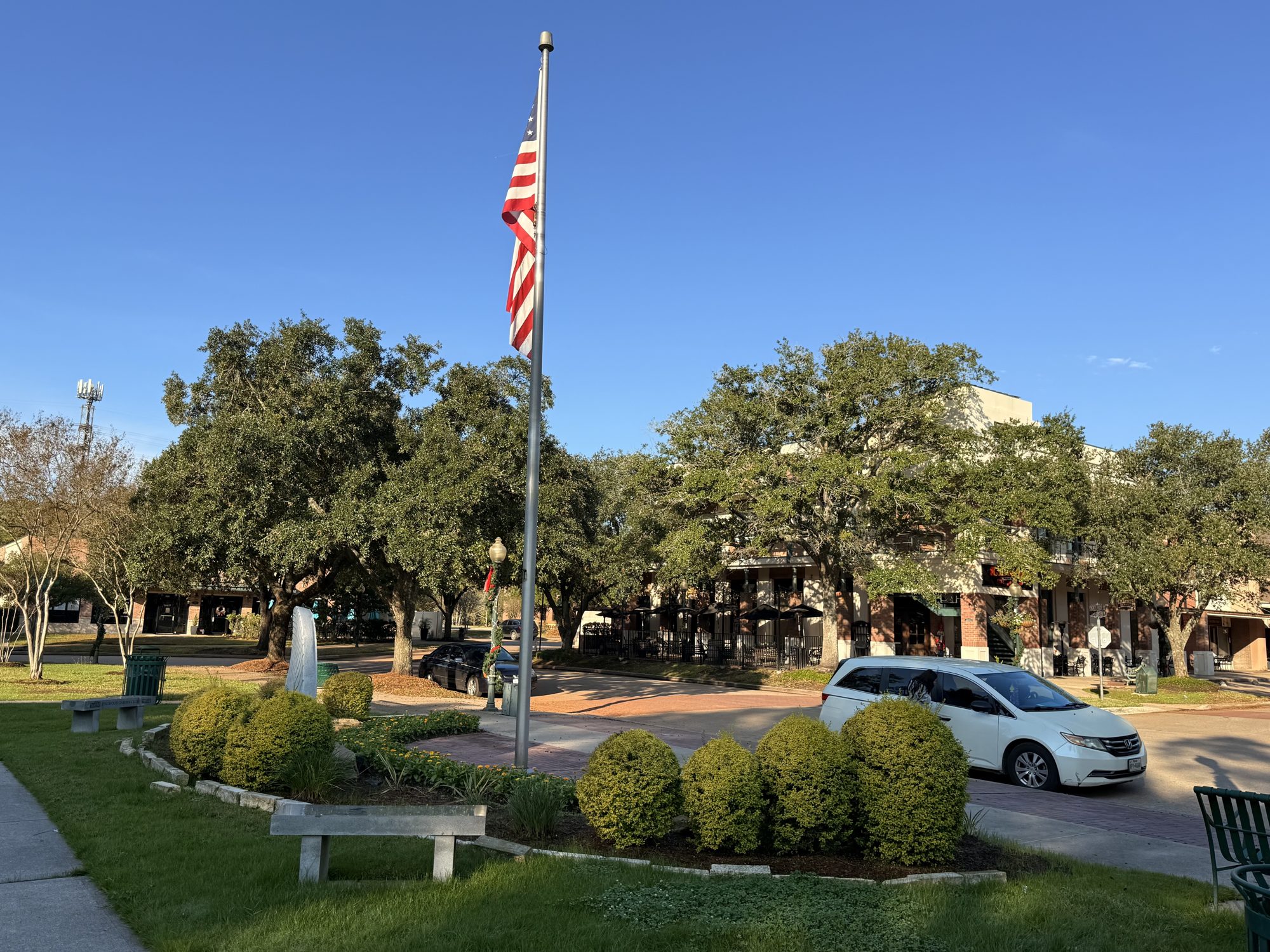 Flag plaza at Kingwood Town Center in Kingwood Texas
