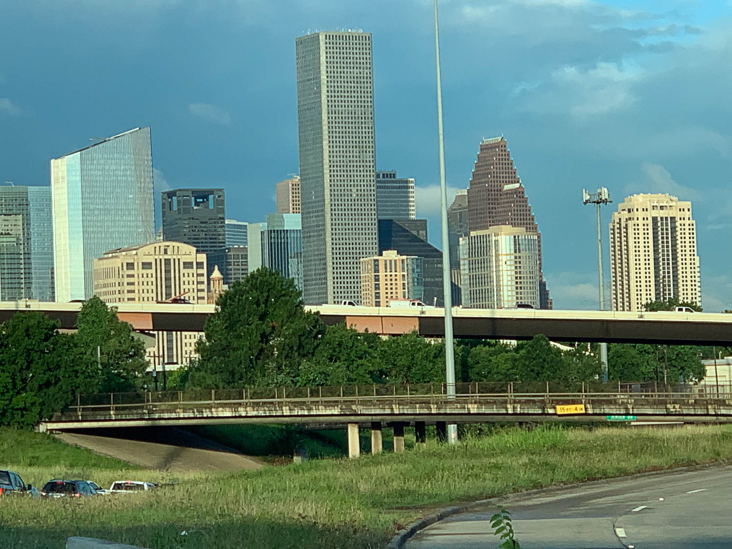 Houston skyline from the freeway
