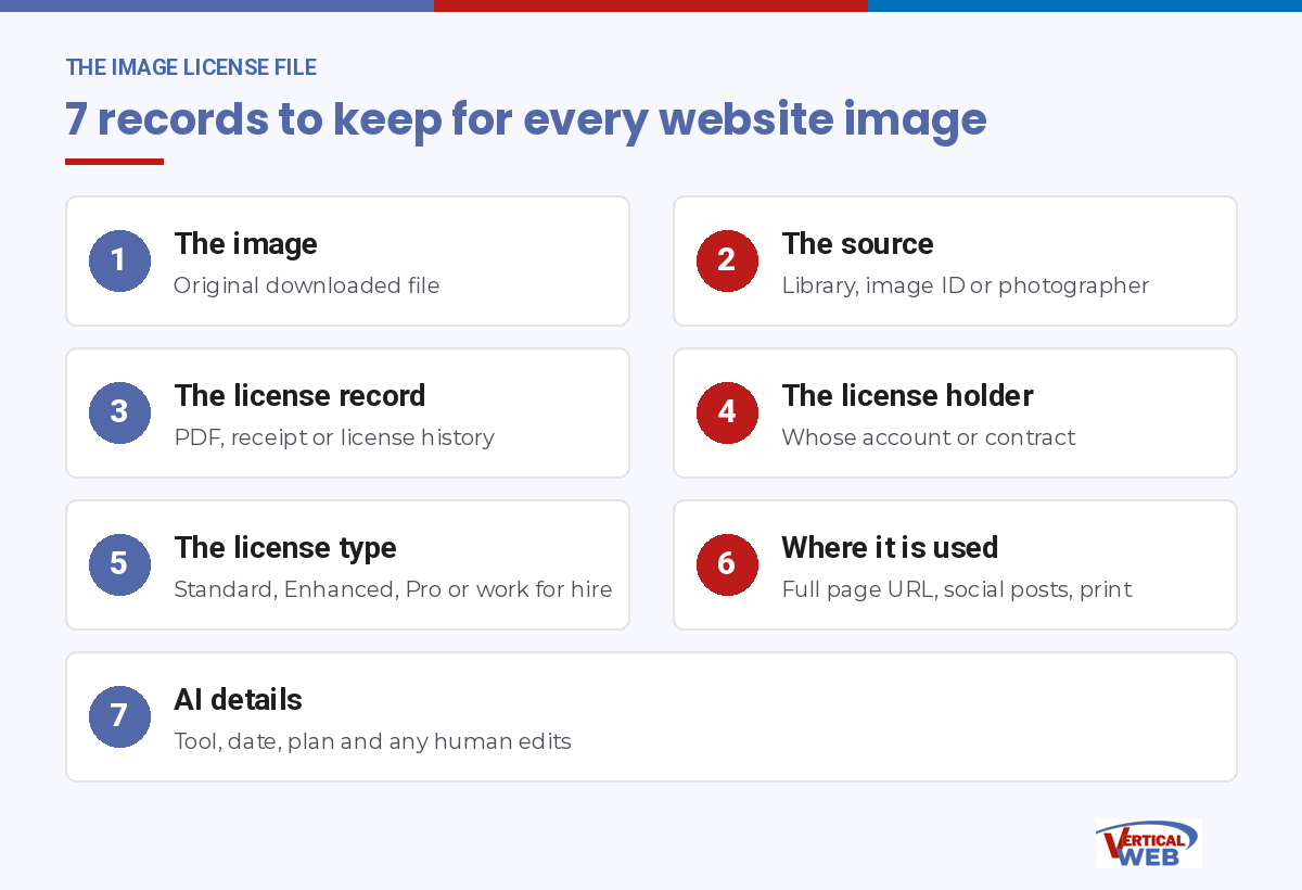 Checklist of 7 records to keep for every image on a business website